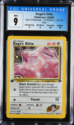 Pokemon 1st Edition Gym Challenge Koga's Ditto Holo 10/132 - CGC 9 MINT w/ Sub-Grades