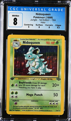 Pokemon 1st Edition Jungle Nidoqueen Holo 7/64 - CGC 8 NM/MT w/ Sub-Grades