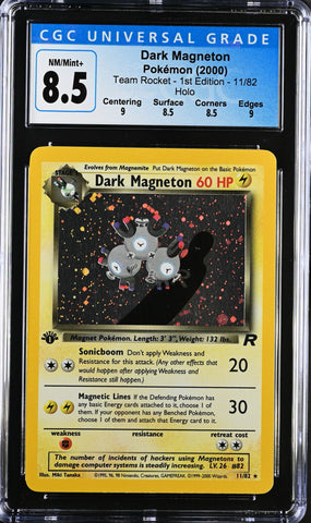 Pokemon 1st Edition Team Rocket Dark Magneton Holo 11/82 - CGC 8.5 NM/MT+ w/ Sub-Grades