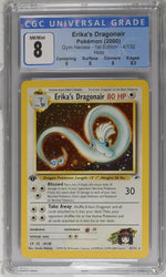 Erika's Dragonair 1st Ed. Holo ??POP 44?? Gym Heroes 4/132 CGC 8 w/Sub-Grades