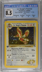 CGC 8.5 - 2000 Gym Heros Lt. Surge's Fearow 7/132 1ST EDITION HOLO