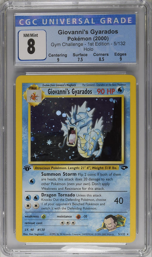 Pokemon 1st Edition Gym Challenge Giovanni's Gyarados 5/132 - CGC 8 NM/MT w/ Sub-Grades