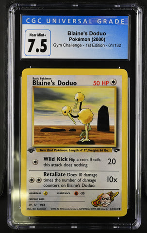 Pokemon Blaine's Doduo Gym Challenge - 1st Ed. 61/132 CGC Near Mint+ 7.5