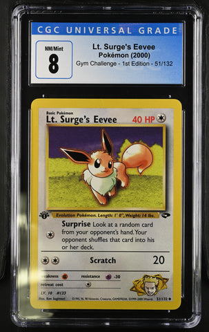 Pokemon Lt. Surge's Eevee Gym Challenge - 1st Ed. 51/132 CGC Nm/mint 8