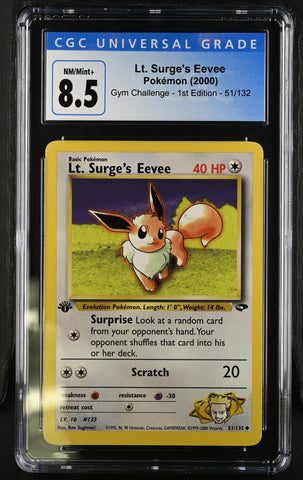 Pokemon Lt. Surge's Eevee Gym Challenge - 1st Ed. 51/132 CGC Nm/mint+ 8.5