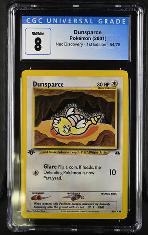 Pokemon Dunsparce Neo Discovery - 1st Ed. 54/75 CGC Nm/mint 8