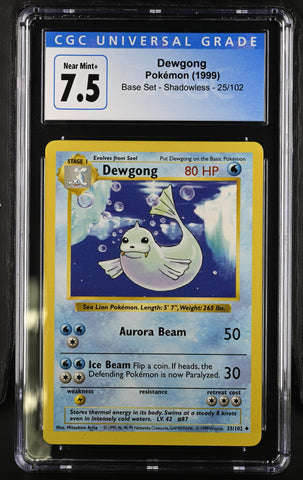 Pokemon Dewgong Shadowless Base Set 25/102 CGC Near Mint+ 7.5
