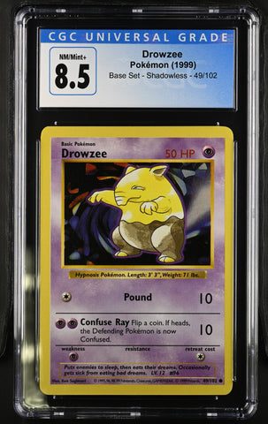 Pokemon Drowzee Shadowless Base Set 49/102 CGC Nm/mint+ 8.5