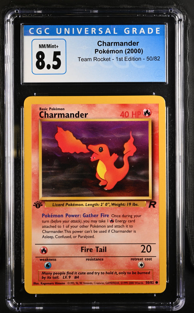 Pokemon Charmander Team Rocket - 1st Ed. 50/82 CGC Nm/mint+ 8.5