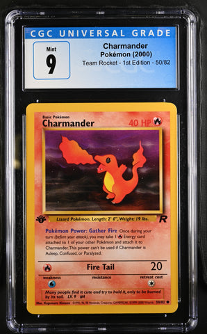 Pokemon Charmander Team Rocket - 1st Ed. 50/82 CGC Mint 9