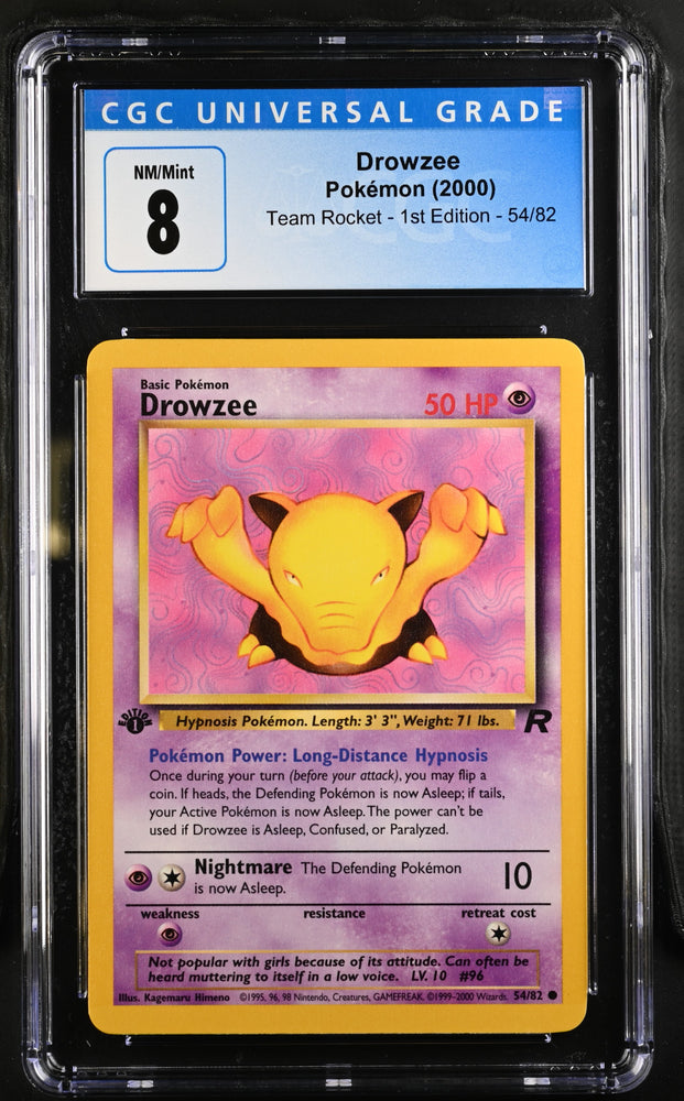Pokemon Drowzee Team Rocket - 1st Ed. 54/82 CGC Nm/mint 8