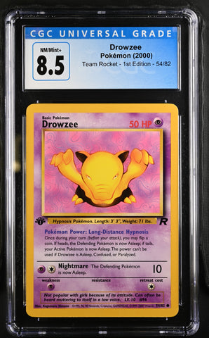 Pokemon Drowzee Team Rocket - 1st Ed. 54/82 CGC Nm/mint+ 8.5