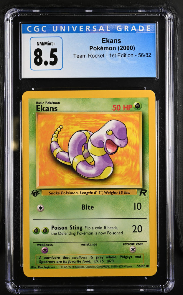 Pokemon Ekans Team Rocket - 1st Ed. 56/82 CGC Nm/mint+ 8.5