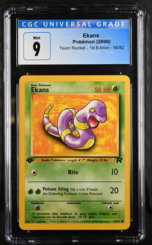 Pokemon Ekans Team Rocket - 1st Ed. 56/82 CGC Mint 9