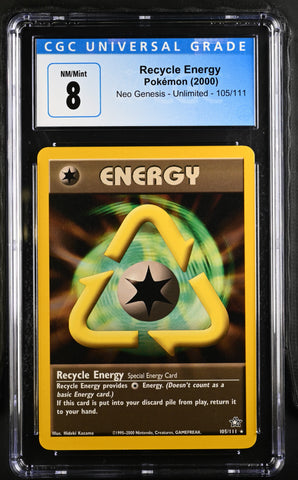 Pokemon Recycle Energy Neo Genesis 105/111 CGC Nm/mint 8