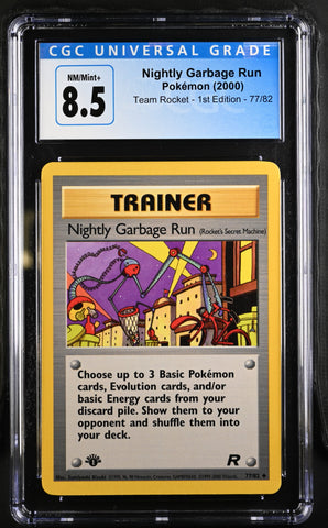 Pokemon Nightly Garbage Run Team Rocket - 1st Ed. 77/82 CGC Nm/mint+ 8.5