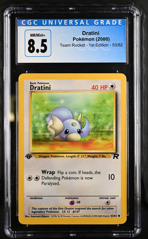 Pokemon Dratini Team Rocket - 1st Ed. 53/82 CGC Nm/mint+ 8.5
