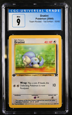 Pokemon Dratini Team Rocket - 1st Ed. 53/82 CGC Mint 9