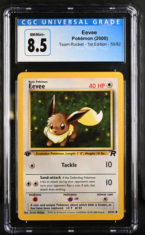 Pokemon Eevee Team Rocket - 1st Ed. 55/82 CGC Nm/mint+ 8.5
