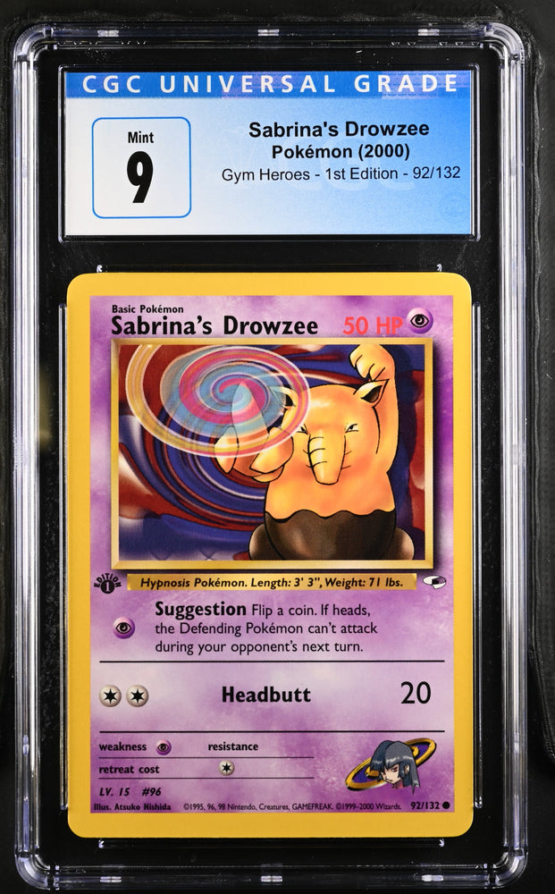 Pokemon Sabrina's Drowzee Gym Heroes - 1st Ed. 92/132 CGC Mint 9