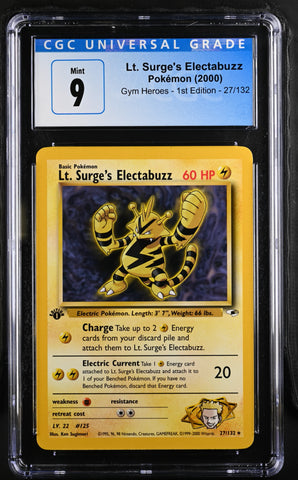 Pokemon Lt. Surge's Electabuzz Gym Heroes - 1st Ed. 27/132 CGC Mint 9