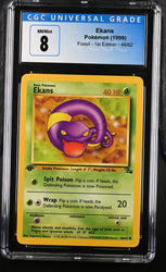 Pokemon Ekans Fossil - 1st Ed. 46/62 CGC Nm/mint 8