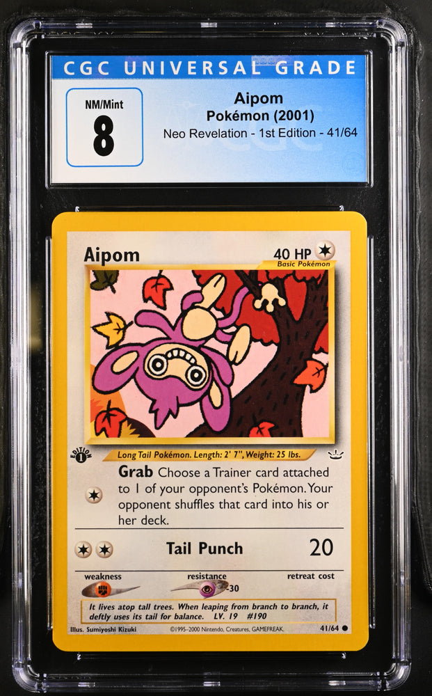 Pokemon Aipom Neo Revelation - 1st Ed. 41/64 CGC Nm/mint 8