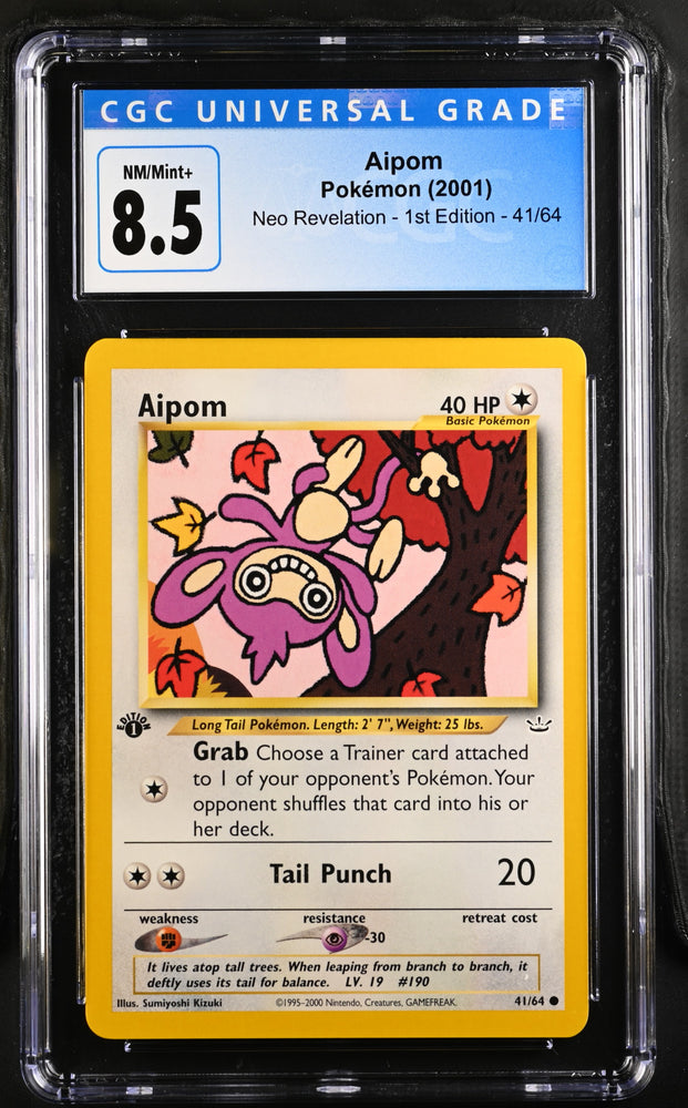 Pokemon Aipom Neo Revelation - 1st Ed. 41/64 CGC Nm/mint+ 8.5