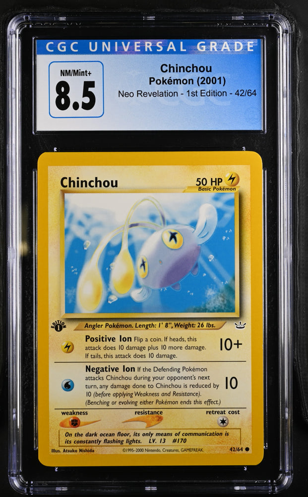 Pokemon Chinchou Neo Revelation - 1st Ed. 42/64 CGC Nm/mint+ 8.5