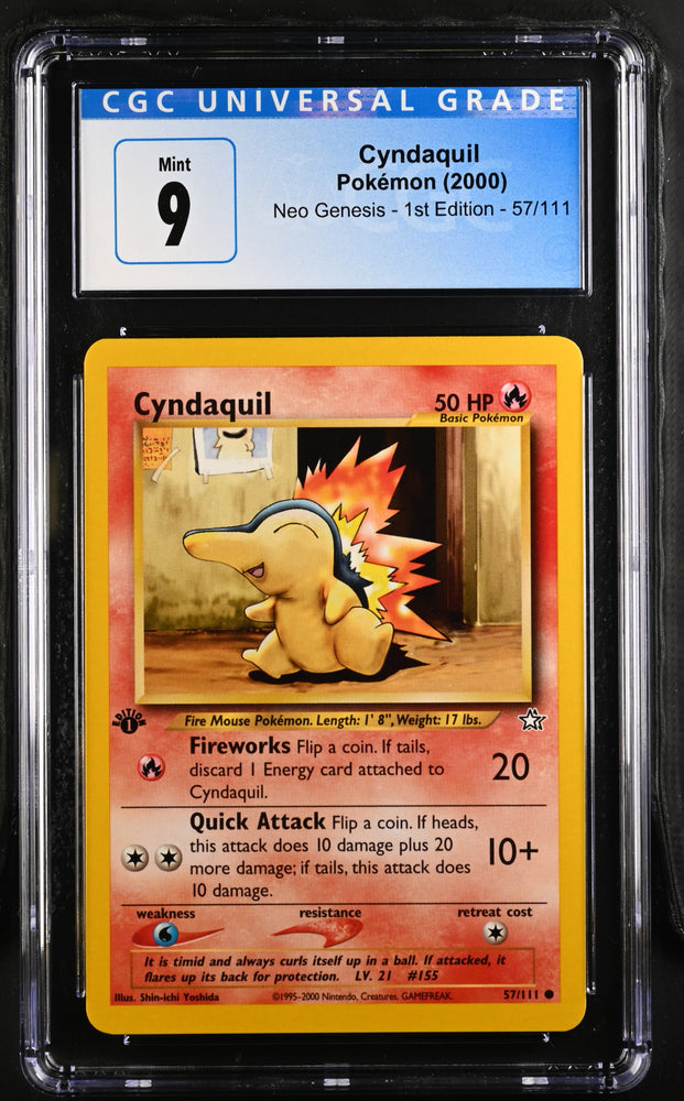Pokemon Cyndaquil Neo Genesis - 1st Ed. 57/111 CGC Mint 9