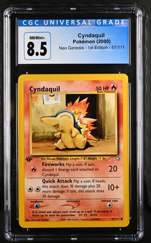 Pokemon Cyndaquil Neo Genesis - 1st Ed. 57/111 CGC Nm/mint+ 8.5
