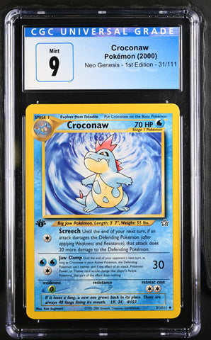 Pokemon Croconaw Neo Genesis - 1st Ed. 31/111 CGC Mint 9