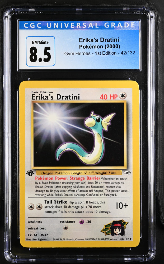 Pokemon Erika's Dratini Gym Heroes - 1st Ed. 42/132 CGC Nm/mint+ 8.5