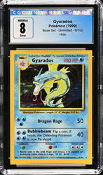 CGC 8 - 1999 GYARADOS 6/102 ERROR Square Cut HOLO Base Set Pokemon Card