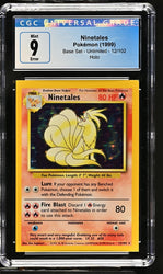 Pokemon Ninetales Holo Rare Square Cut Error Base Set 12/102 CGC Mint 9