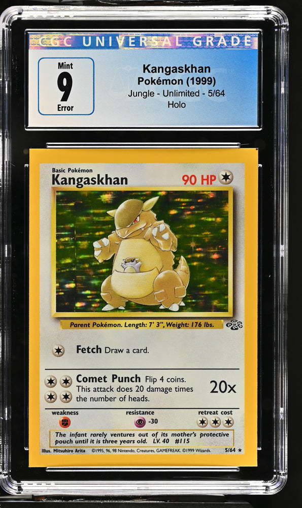 Pokemon Kangaskhan Holo Rare Square Cut Error Jungle 5/64 CGC Mint 9