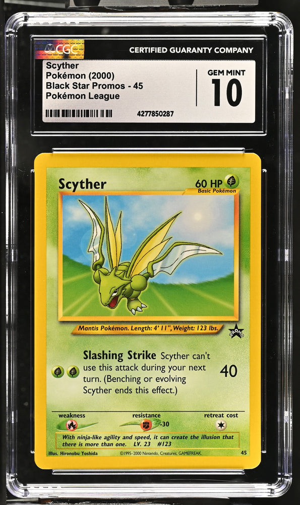 CGC 10 - 2000 WOTC Black Star Promo Scyther # 45 Pokemon Card