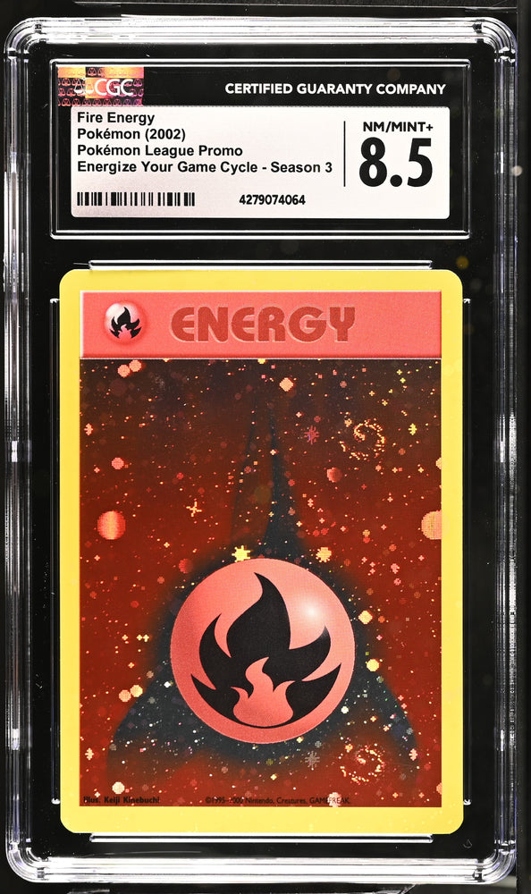 Pokemon Fire Energy Energize Your Game Cycle Season 3 CGC NM/Mint+ 8.5