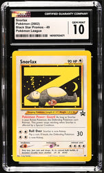 CGC 10 - 2002 WOTC Black Star Promo Snorlax Z # 49 Pokemon Card