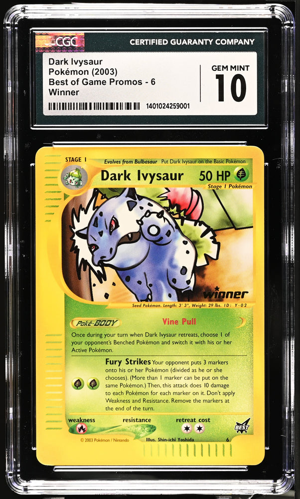 Pokemon Dark Ivysaur Best of Game Winner Promo 2003 Promo 6 CGC Gem Mint 10