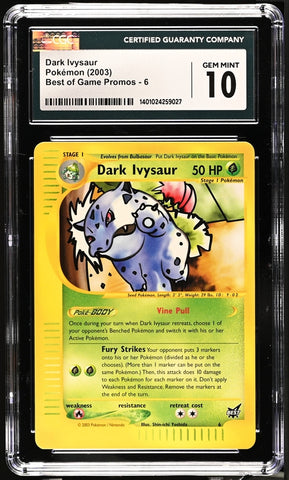 CGC 10 - 2003 Best of Game PROMO Dark Ivysaur # 6 Pokemon Card