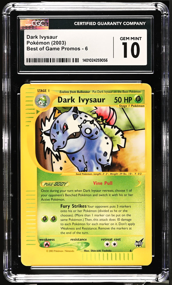 Pokemon Dark Ivysaur Best of Game Promo 2003 Promo 6 CGC Gem Mint 10