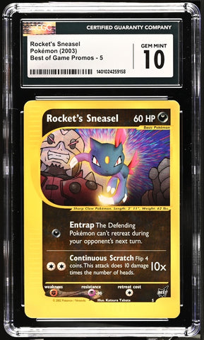 CGC 10 - 2003 Best of Game PROMO Rocket's Sneasel # 5 Pokemon Card