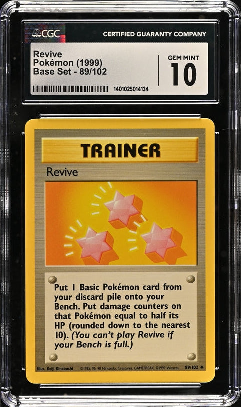 CGC 10 - 1999 Base Set 89/102 Revive Pokemon Card