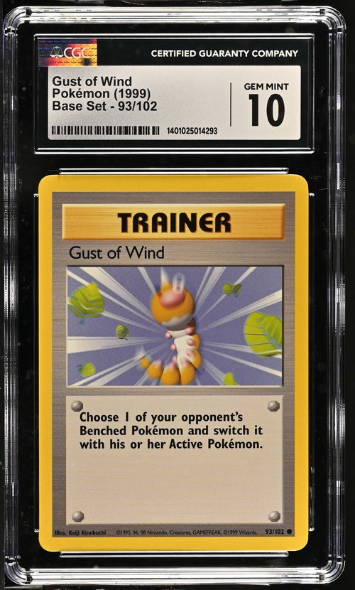 CGC 10 - 1999 Base Set 93/102 Gust of Wind Pokemon Card