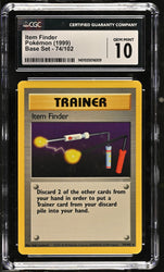 Pokemon Item Finder Rare 1999 Base Set 74/102 CGC Gem Mint 10