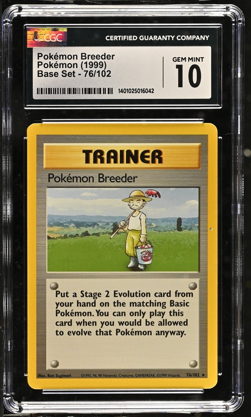 CGC 10 1999 Pokemon Base Set 76/102 Pokemon Breeder Pokemon Card CGC 10 1999 Pokemon Base Set 76/102 Pokemon Breeder Pokemon Card