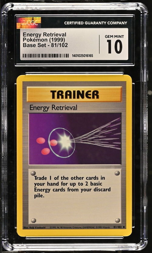 CGC 10 - 1999 Base Base Set Energy Retrieval 81/102 Pokemon Card