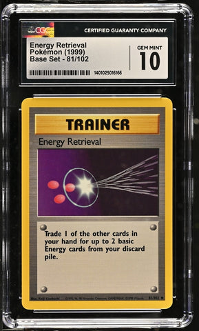 CGC 10 - 1999 Base Base Set Energy Retrieval 81/102 Pokemon Card