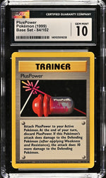 CGC 10 - 1999 Pokemon Base Set PlusPower 84/102 Pokemon Card